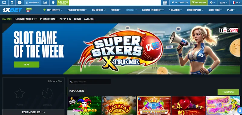 jeux 1xbet screenshot