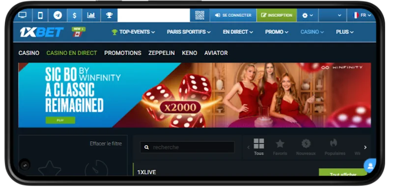 1xbet Casino mobile screenshot