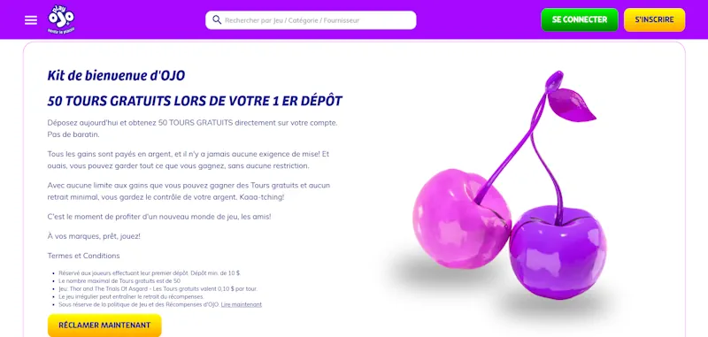 Play ojo Casino screenshot