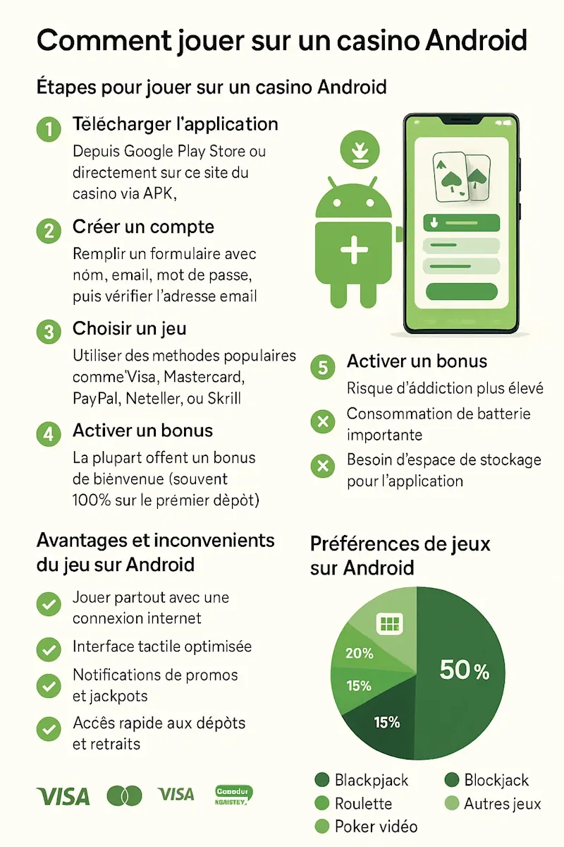 Соmmеnt jоuеr sur un саsinо Аndrоid infographic
