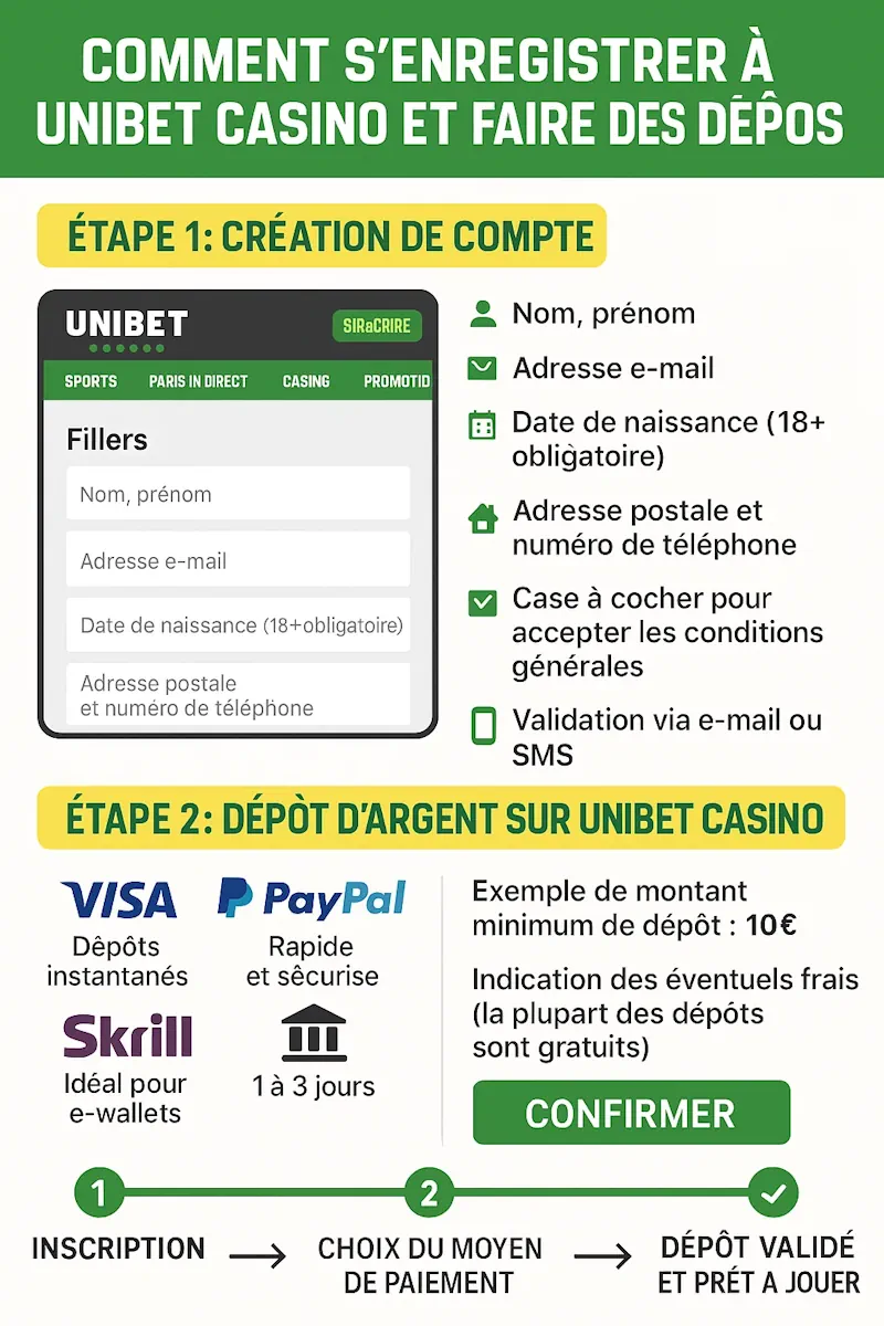 Соmmеnt s’еnrеgistrеr à Unibеt Саsinо infographic