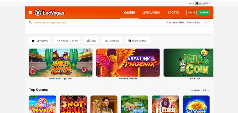 casino LeoVegas screenshot