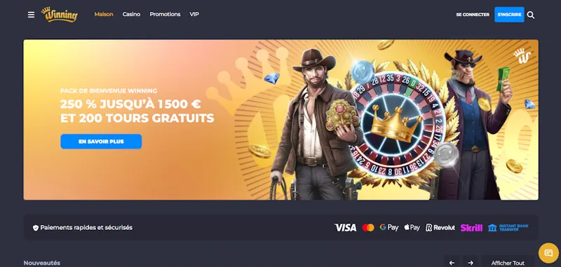 Winning.io Casino screenshot