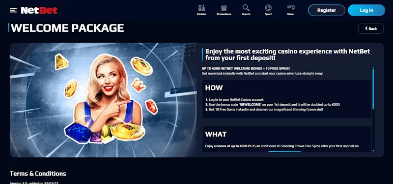 welcome offer screenshot